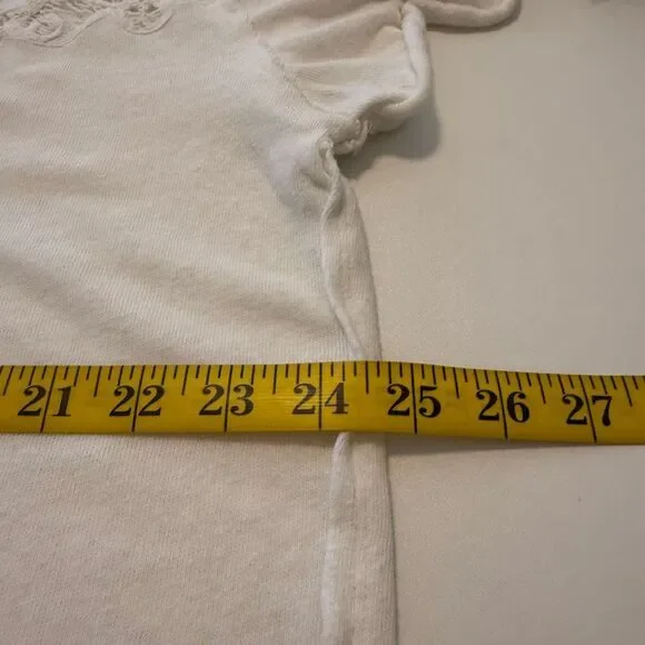 Free People Lyla Top Ivory Crochet Size S Boho, Casual, Coastal - Picture 7 of 13